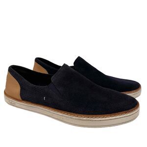 UGG Blue Suede Adley Perf Elastic Slip-On Shoes Size US 10